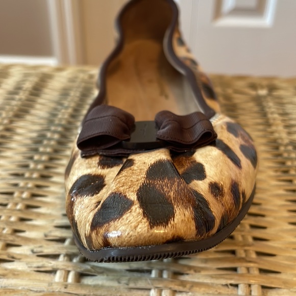 Salvatore Ferragamo My Joy Patent Leather Leopard print ballet flats sz 7 - Picture 9 of 16